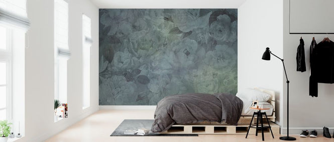 PHOTOWALL / Scratched flowers - Mint (e321164)