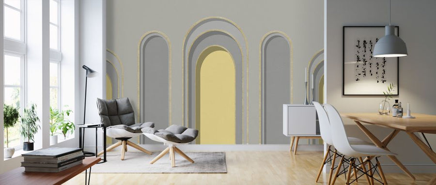 PHOTOWALL / Arch Adornment - Gray Yellow (e321579)