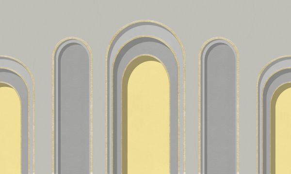 PHOTOWALL / Arch Adornment - Gray Yellow (e321579)