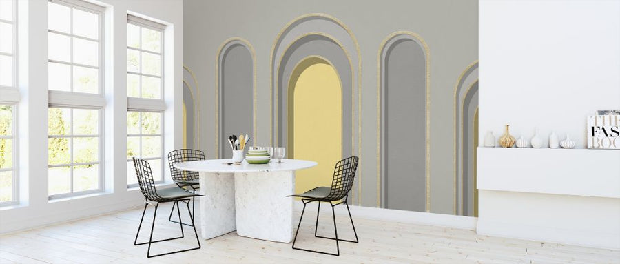 PHOTOWALL / Arch Adornment - Gray Yellow (e321579)