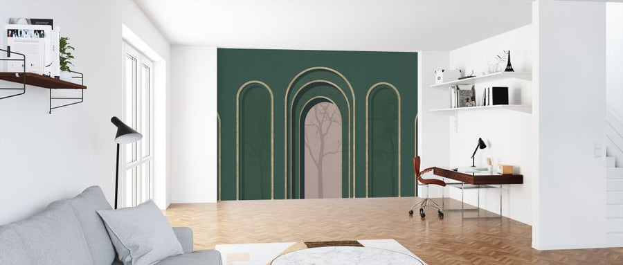 PHOTOWALL / Arch Adornment with Trees - Green (e321586)