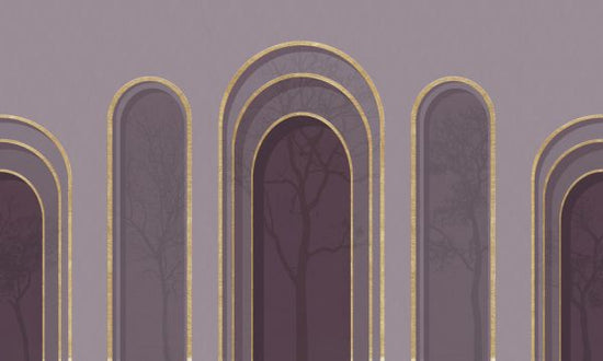 PHOTOWALL / Arch Adornment with Trees - Violet (e321587)