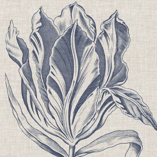 PHOTOWALL / Indigo Floral on Linen (e320268)