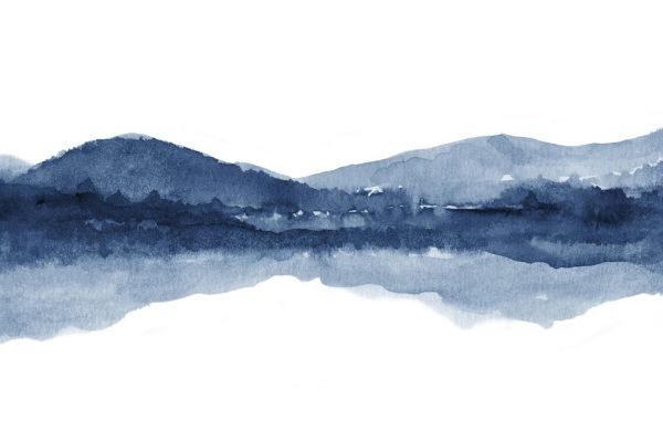 PHOTOWALL / Watercolor Landscape I - Navy Blue (e321169)