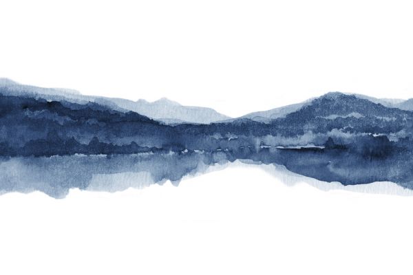 PHOTOWALL / Watercolor Landscape II - Navy Blue (e321170)