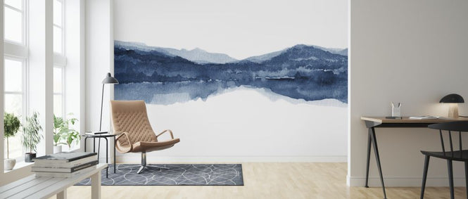 PHOTOWALL / Watercolor Landscape II - Navy Blue (e321170)