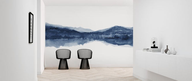 PHOTOWALL / Watercolor Landscape II - Navy Blue (e321170)