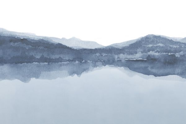 PHOTOWALL / Watercolor Landscape III - Shades of Blue (e321171)