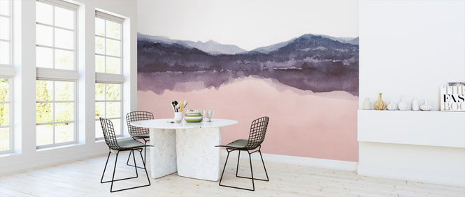 PHOTOWALL / Watercolor Landscape IV - Pink and Blue (e321172)