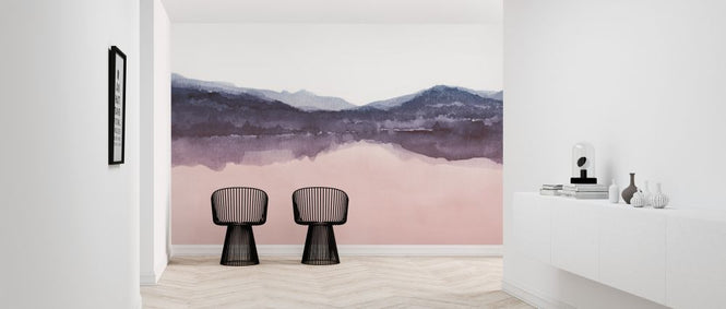 PHOTOWALL / Watercolor Landscape IV - Pink and Blue (e321172)