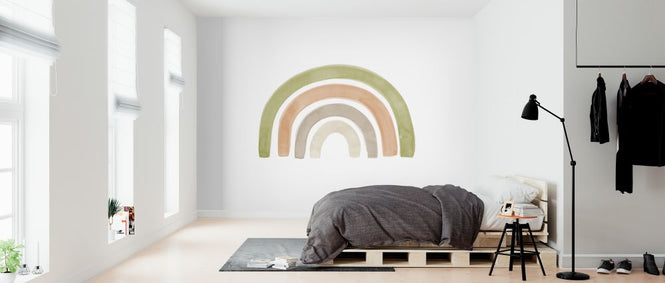 PHOTOWALL / Watercolor Rainbow Green and Orange (e321177)