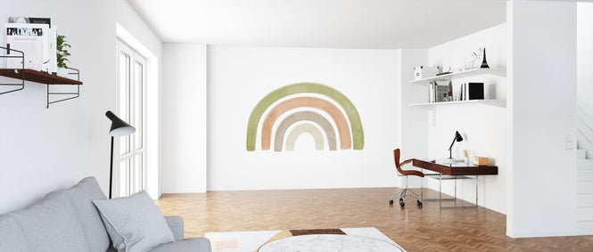 PHOTOWALL / Watercolor Rainbow Green and Orange (e321177)