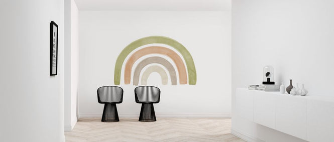 PHOTOWALL / Watercolor Rainbow Green and Orange (e321177)