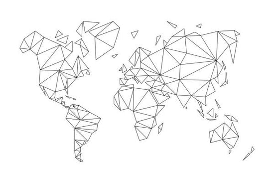 PHOTOWALL / Geometric World Map Black (e321183)