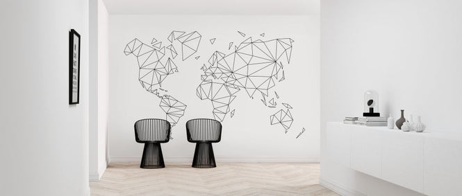 PHOTOWALL / Geometric World Map Black (e321183)