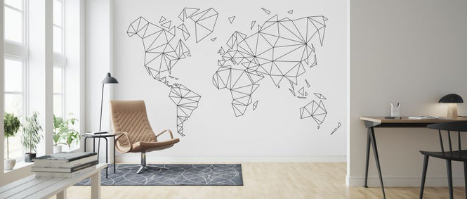 PHOTOWALL / Geometric World Map Black (e321183)