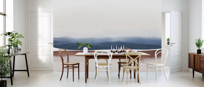 PHOTOWALL / Watercolor Landscape VIII - Blue and Brown (e321184)