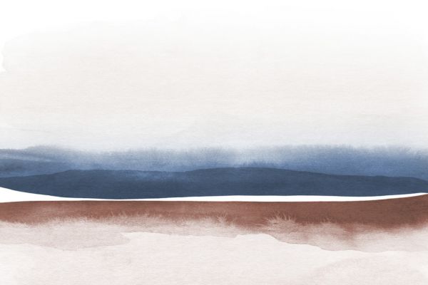 PHOTOWALL / Watercolor Landscape VIII - Blue and Brown (e321184)