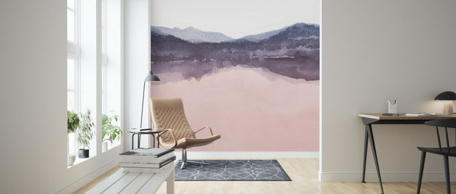 PHOTOWALL / Watercolor Landscape IV - Pink and Blue (e321185)