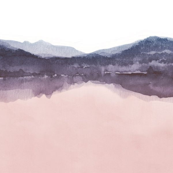 PHOTOWALL / Watercolor Landscape IV - Pink and Blue (e321185)