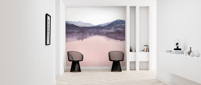 PHOTOWALL / Watercolor Landscape IV - Pink and Blue (e321185)