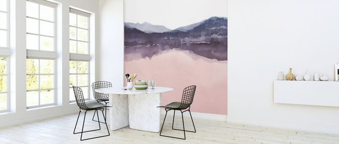 PHOTOWALL / Watercolor Landscape IV - Pink and Blue (e321185)