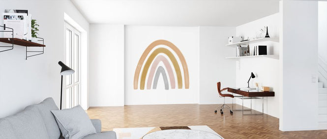 PHOTOWALL / Watercolor Rainbow Orange and Gray (e321187)