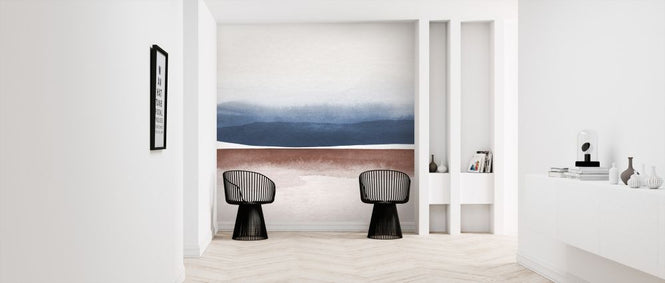 PHOTOWALL / Watercolor Landscape VIII - Blue and Brown (e321189)