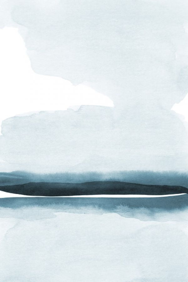 PHOTOWALL / Watercolor landscape X - Dark Teal (e321248)