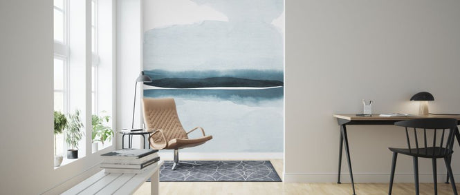 PHOTOWALL / Watercolor landscape X - Dark Teal (e321248)