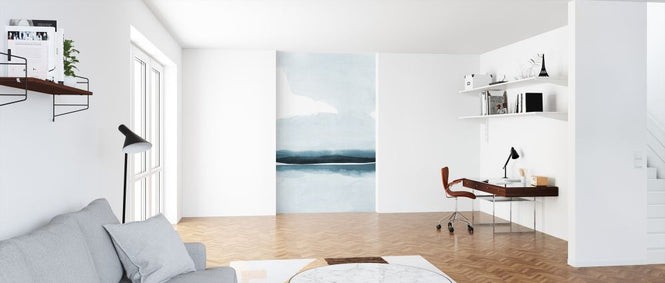 PHOTOWALL / Watercolor landscape X - Dark Teal (e321248)