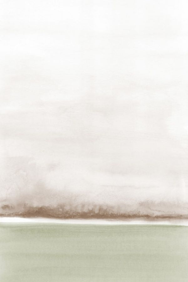 PHOTOWALL / Watercolor landscape IX - Soft Olive and Sepia (e321247)