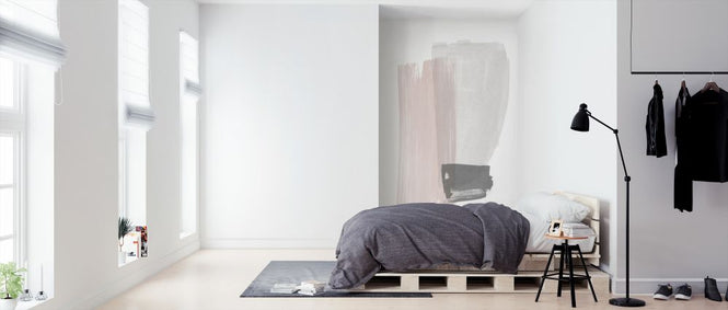 PHOTOWALL / Brush Strokes - Pink and Gray (e321250)