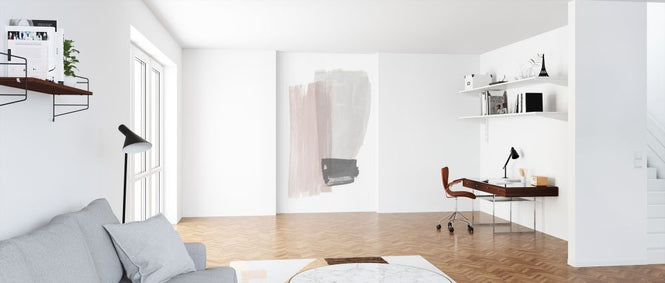 PHOTOWALL / Brush Strokes - Pink and Gray (e321250)
