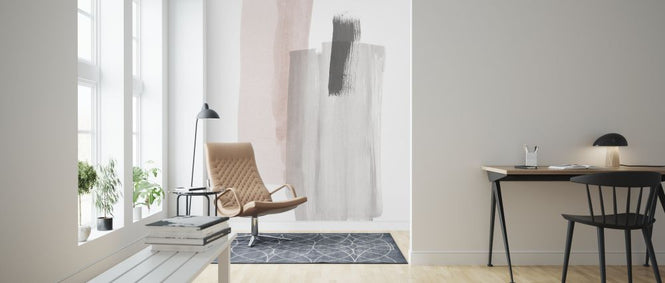 PHOTOWALL / Brush Strokes III - Pink and Gray (e321252)