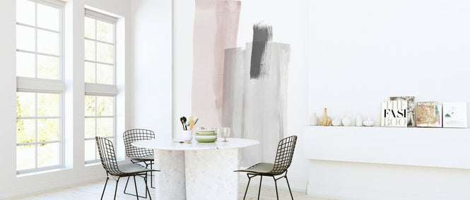PHOTOWALL / Brush Strokes III - Pink and Gray (e321252)