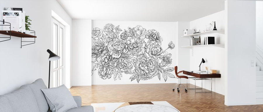 PHOTOWALL / Blossom Outline - White (e321658)