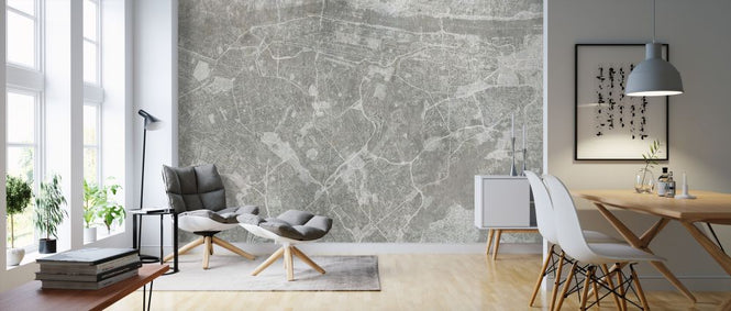 PHOTOWALL / Concrete Wall with New York City Map - Gray (e321896)
