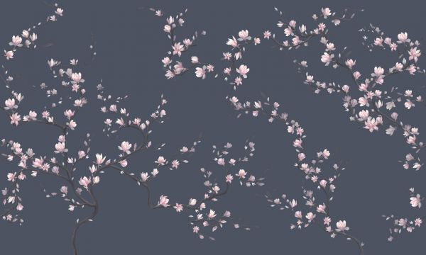 PHOTOWALL / Flourishing Magnolia - Dark Blue (e322729)