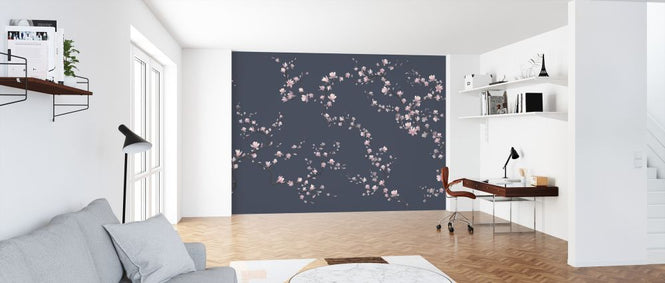 PHOTOWALL / Flourishing Magnolia - Dark Blue (e322729)