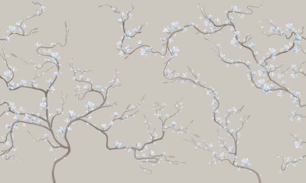 PHOTOWALL / Flourishing Magnolia - Soft Natur Blue (e322735)