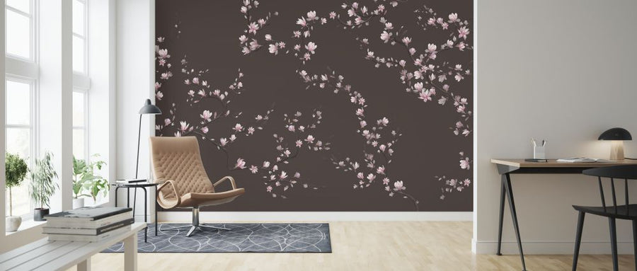 PHOTOWALL / Flourishing Magnolia - Warm Brown (e322736)