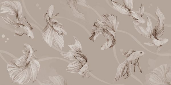 PHOTOWALL / Koi Waltz - Sepia (e322739) | 輸入壁紙専門店 WALPA