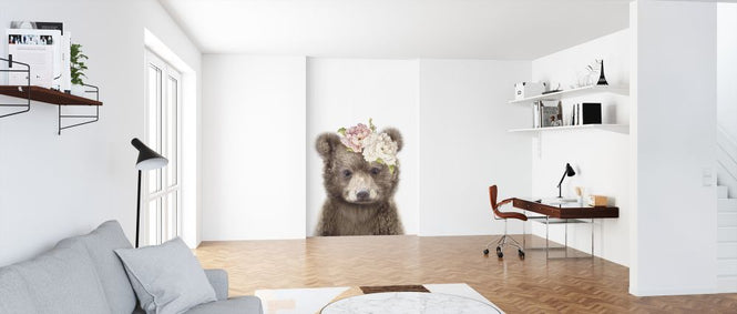 PHOTOWALL / Floral Baby Bear (e322223)