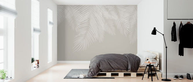 PHOTOWALL / Hanging Palm Leaves - Beige-White (e321937)