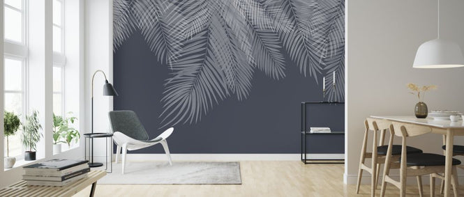 PHOTOWALL / Hanging Palm Leaves - Blue (e321939)