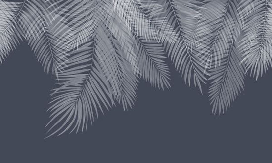 PHOTOWALL / Hanging Palm Leaves - Blue (e321939)