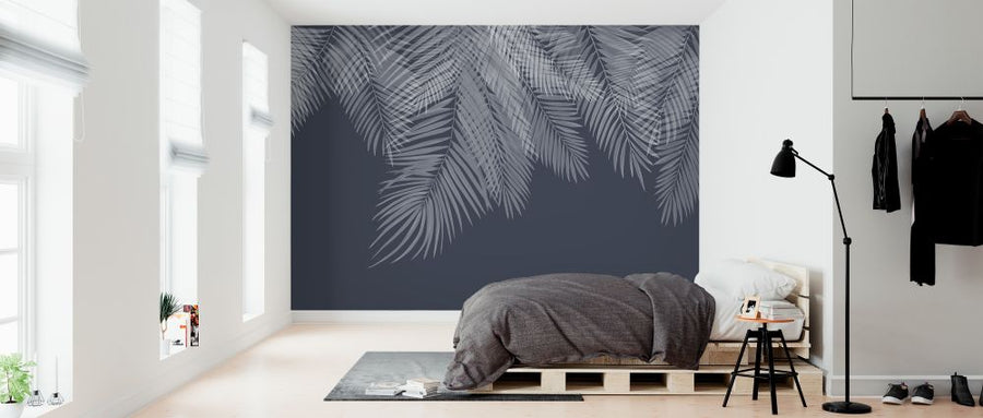 PHOTOWALL / Hanging Palm Leaves - Blue (e321939)