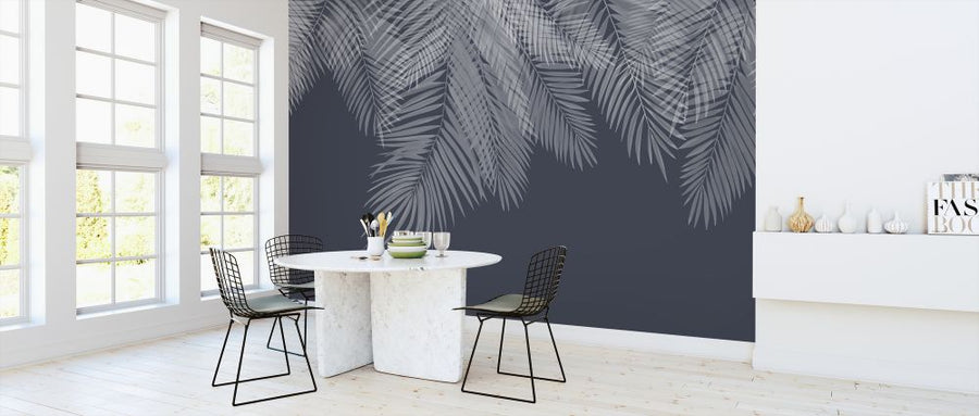 PHOTOWALL / Hanging Palm Leaves - Blue (e321939)