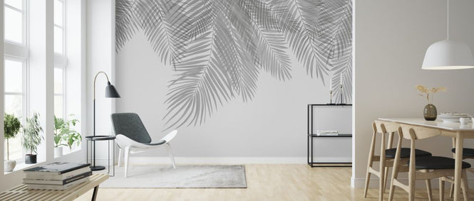 PHOTOWALL / Hanging Palm Leaves - Gray (e321940)